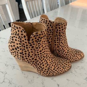 Cheetah wedge booties
